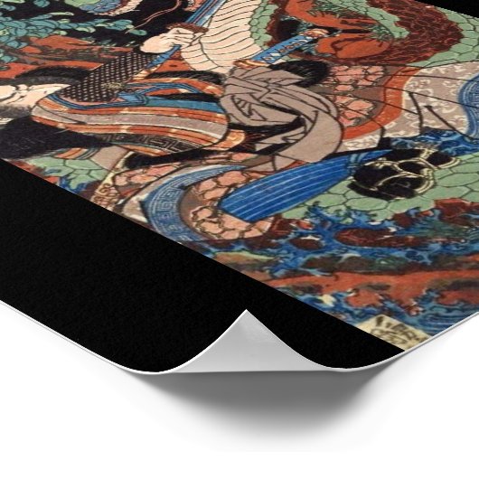 Samurai, Japans schilderen c. jaren '1800 Poster (Hoek)