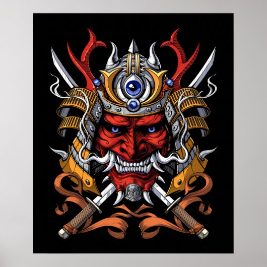 Samurai Japanse demon Poster (Voorkant)