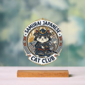 Samurai Japanse Kat POD Vector Kunst - Samurai Jap Acryl Bord (Neutraal)
