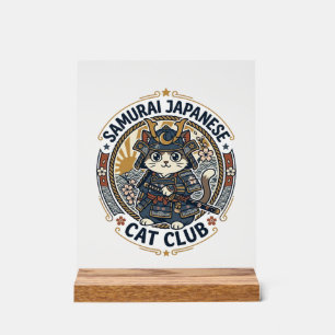 Samurai Japanse Kat POD Vector Kunst - Samurai Jap Acryl Bord