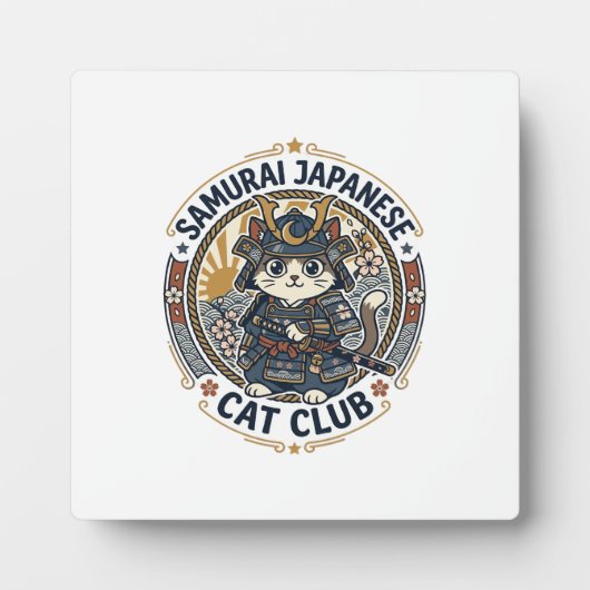 Samurai Japanse Kat POD Vector Kunst - Samurai Jap Fotoplaat (Voorkant)