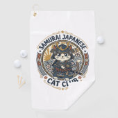 Samurai Japanse Kat POD Vector Kunst - Samurai Jap Golfhanddoek (Insitu)
