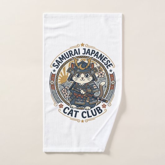 Samurai Japanse Kat POD Vector Kunst - Samurai Jap Handdoek (Handdoek)
