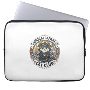 Samurai Japanse Kat POD Vector Kunst - Samurai Jap Laptop Sleeve