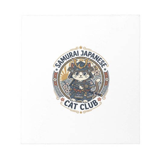 Samurai Japanse Kat POD Vector Kunst - Samurai Jap Notitieblok (Voorkant)