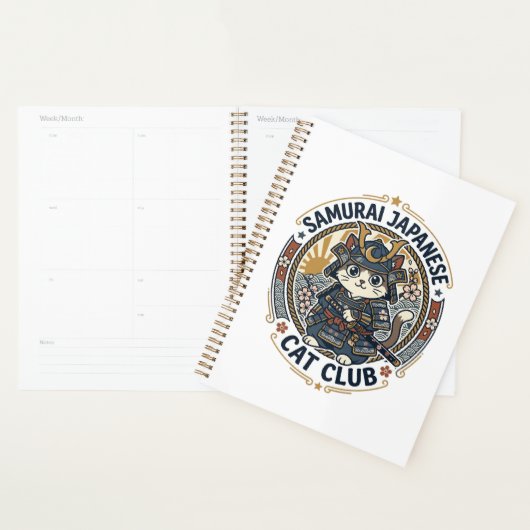 Samurai Japanse Kat POD Vector Kunst - Samurai Jap Planner (Display)