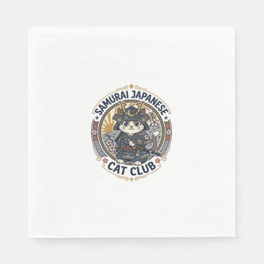 Samurai Japanse Kat POD Vector Kunst - Samurai Jap Servet (Voorkant)