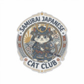 Samurai Japanse Kat POD Vector Kunst - Samurai Jap Sticker (Voorkant)