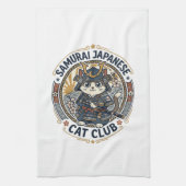 Samurai Japanse Kat POD Vector Kunst - Samurai Jap Theedoek (Verticaal)