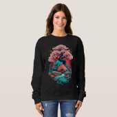 Samurai Japanse kunst Cherry Blossom Sakura Graphi Trui (Voorkant volledig)
