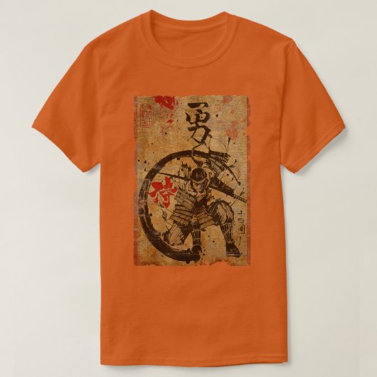 Samurai Japanse retroArt print Bushido Japan War T-shirt (Design voorkant)