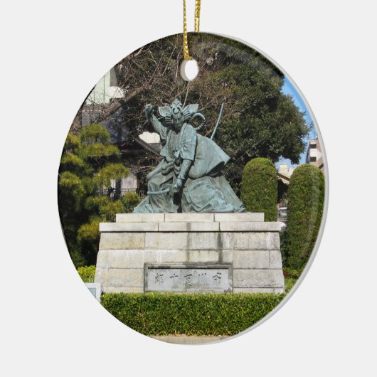 Samurai Kamakura Gongoro Kagemasa Kabuki-standbeel Keramisch Ornament (Links)