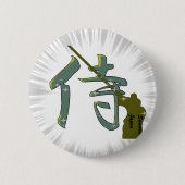 Samurai Kanji Ronde Button 5,7 Cm (Voorkant)