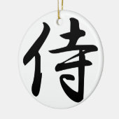 Samurai Kanji Symbol Keramisch Ornament (Links)