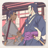 samurai kartonnen onderzetters (Voorkant)