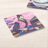 samurai kartonnen onderzetters (Schuin)