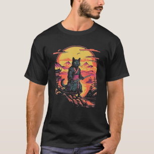 Samurai Kat Bushido Japanse Esthetische Stijl T-shirt