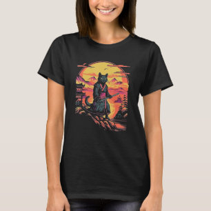 Samurai Kat Bushido Japanse Esthetische Stijl T-shirt