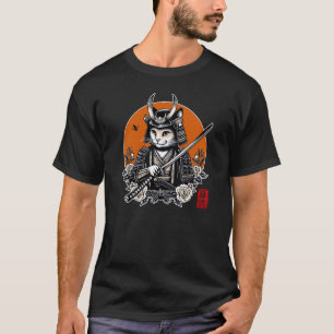 Samurai Kat Bushido Ninja Japans Kanji Tattoo Ar T-shirt