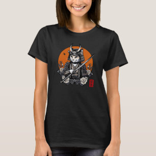 Samurai Kat Bushido Ninja Japans Tattoo Kanji Kuns T-shirt