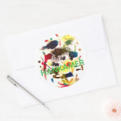 Samurai Kat Dame Abstract Hankamer Artjunkhaus Kun Ronde Sticker (Envelop)