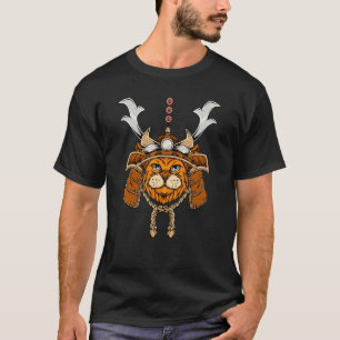 Samurai Kat Japan Met Kat Voor Mannen Vrouwen Kin T-shirt