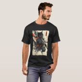 Samurai Kat - Japan Warrior Katana Power 1 T-shirt (Voorkant volledig)