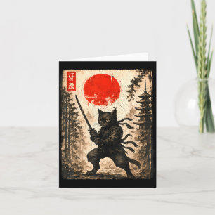 Samurai Kat Japanse Heren Jongens Kids Grafische A Kaart