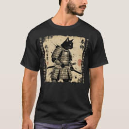 Samurai Kat Japanse Kat Krijger Anime Kat Japanner T-shirt