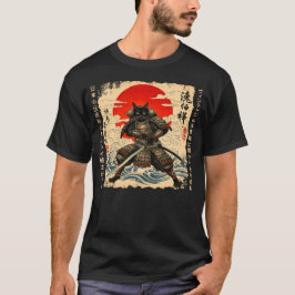 Samurai Kat Japanse Kat Krijger Anime Kat Japans T-shirt