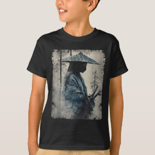 Samurai Kat Japanse Kunst Anime Mannen Vrouwen Kin T-shirt