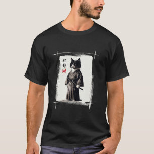 Samurai Kat Japanse Kunst Zomer Nieuwigheid Kawaii T-shirt