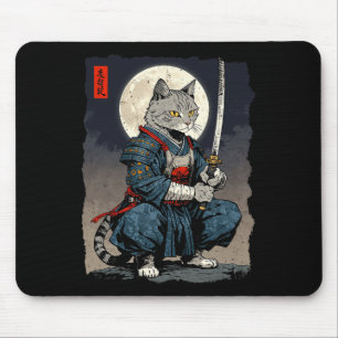 Samurai Kat Japanse Retro Fighter Kat Maan Ukiyo- Muismat