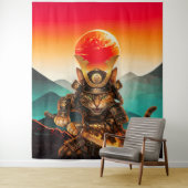 Samurai Kat Krijger Legende Muur Tapijt Wandkleed (In situ)