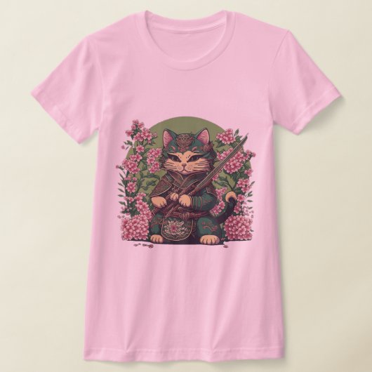 Samurai Kat Leuke Kat Ninja T-shirt (Laagn)