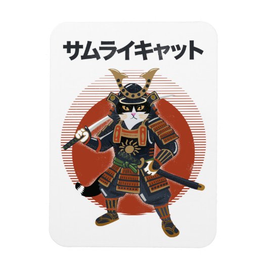 Samurai Kat Magneet (Verticaal)