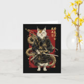 Samurai kat met Japanse draak Kanji Kaart (Gele Bloem)