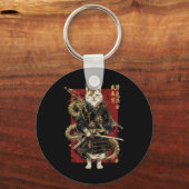 Samurai kat met Japanse draak Kanji Sleutelhanger (Voorkant)