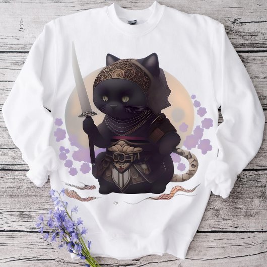 Samurai Kat Ninja T-shirt voor Kat Liefhebbers