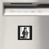 Samurai Kat Oude Krijger Japanse Anime Magneet (Insitu (Vaatwasser))