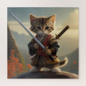 Samurai Kat puzzel voor alle leeftijden Legpuzzel (Verticaal)