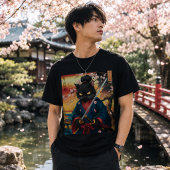 Samurai Kat Shirt | Cute Japanse Krijger Tee
