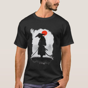 Samurai Kat Silhouet Japan Bushido u2013 Japan W T-shirt