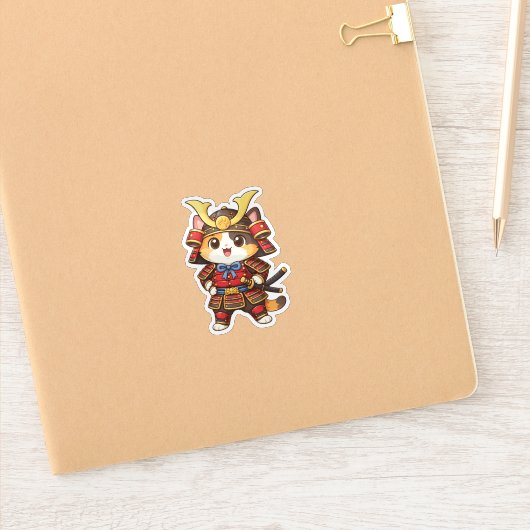 Samurai Kat Sticker (Notitieboek)