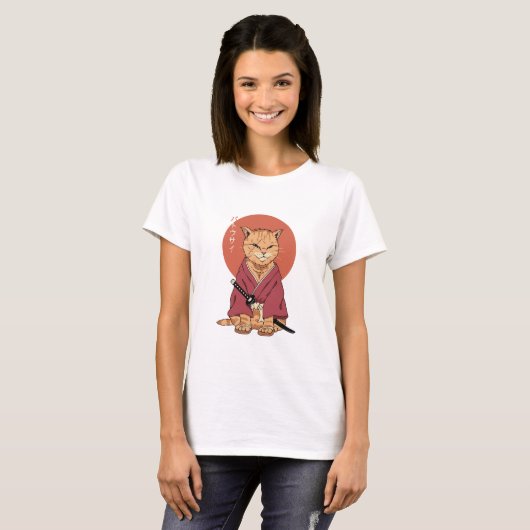Samurai kat t-shirt (Voorkant volledig)