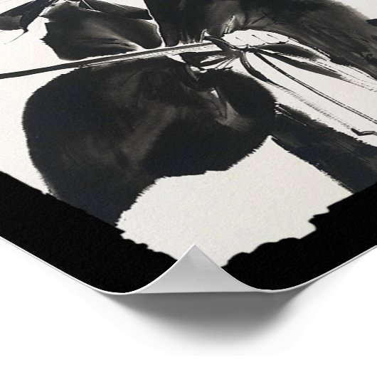 Samurai Kat T-shirt  Ukiyo-e Warrior Art Graphi Poster (Hoek)