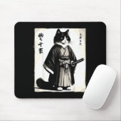 Samurai Kat Vintage Krijger Japans Anime Muismat (Met muis)