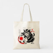 Samurai Kat Voetbal Tas Voor Boodschappen & Dageli (Achterkant)