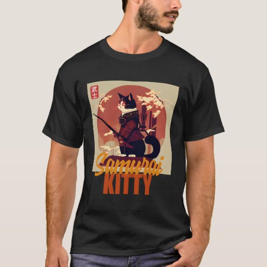 Samurai Kat vs anime De katachtige revolutie T-shirt (Voorkant)
