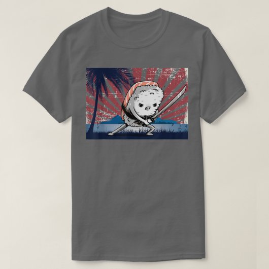 Samurai Katana Funny Japanse Sushi T-shirt (Design voorkant)